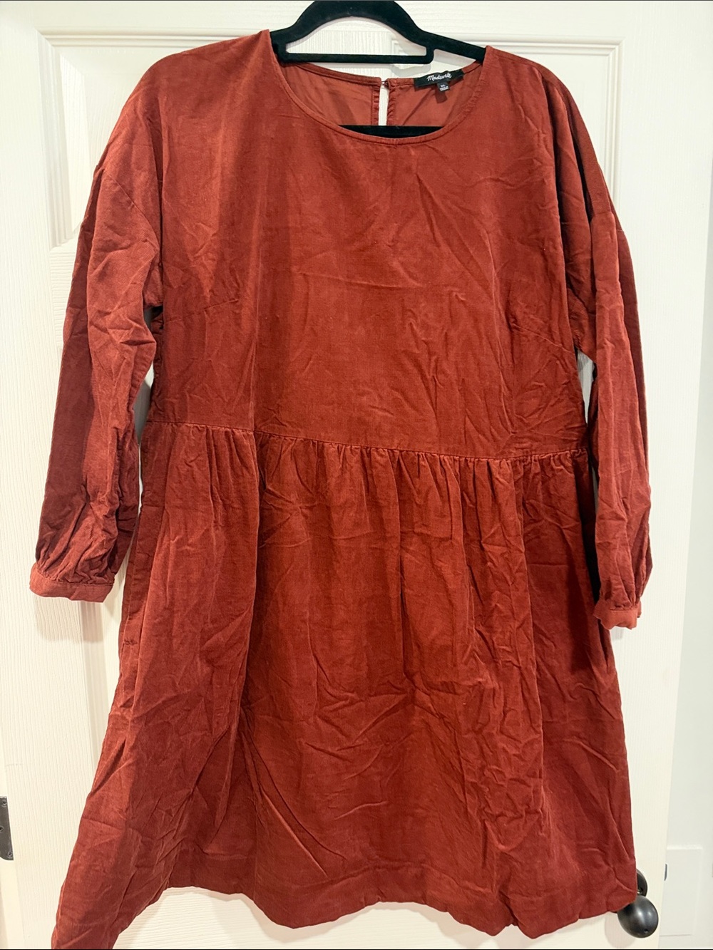 Madewell Rust Corduroy Midi Dress